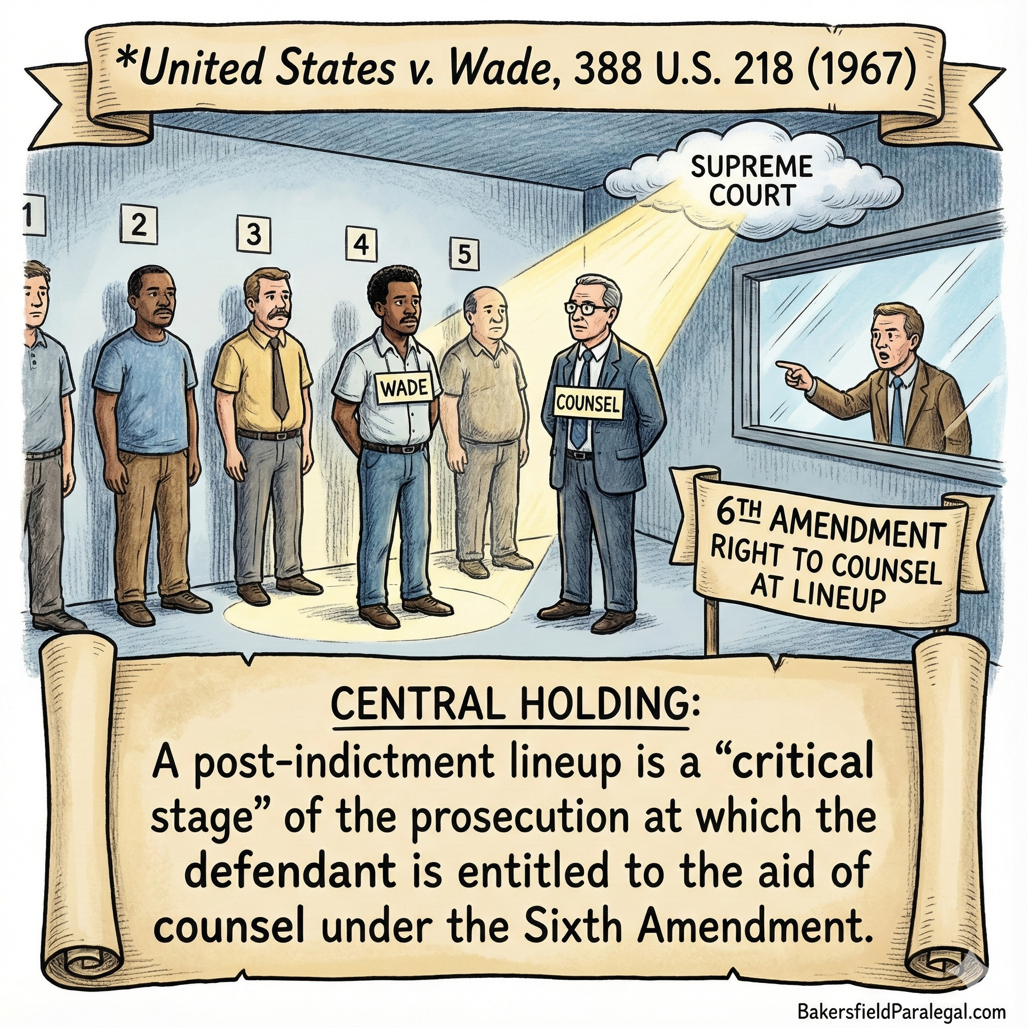 United States v Wade 1967 Supreme Court case Sixth Amendment right to counsel during police lineup